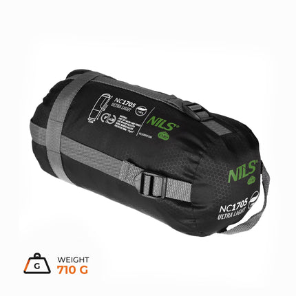 Ultra-Light Sleeping Bag, Black-Green, 5-20C, 710g