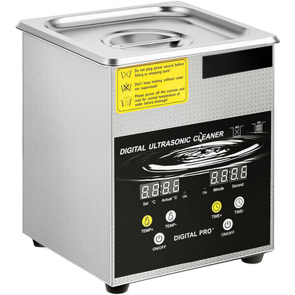 Ultrasonic Cleaner 2L, 40kHz, Heater Timer, Stainless Steel