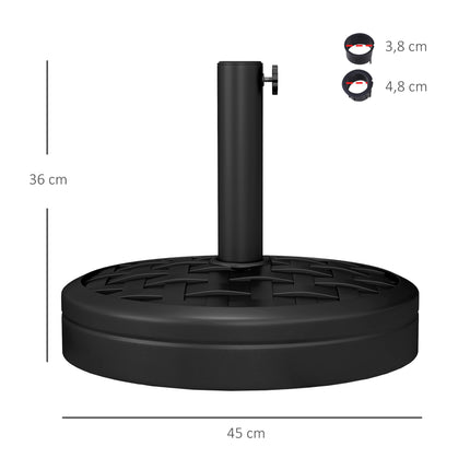 Umbrella Base, HDPE with Concrete, Fits 32-48mm Poles