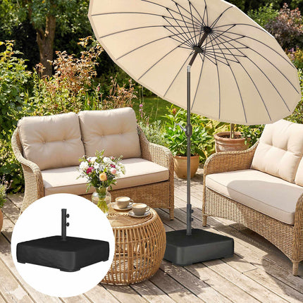 Umbrella Base Stand, 80kg Capacity, Black, Weatherproof