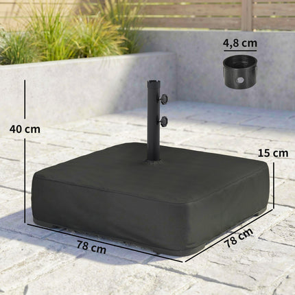Umbrella Base Stand, 80kg Capacity, Black, Weatherproof