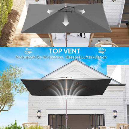Umbrella Canopy Replacement, 200x300 cm, UV 50+, Dark Grey