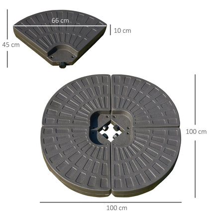 Refillable HDPE umbrella stand, coffee, 17 kg water/25 kg sand