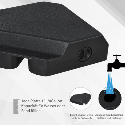 Black HDPE umbrella stand - durable and elegant