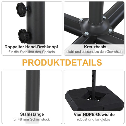 Black HDPE umbrella stand - durable and elegant