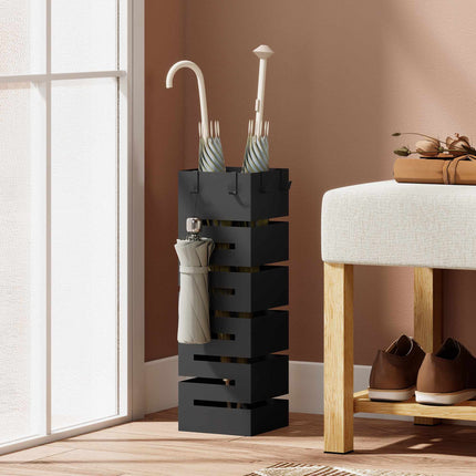 Umbrella Stand with Drip Tray, Metal, Holds 8 Umbrellas