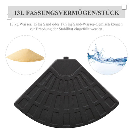 Heavy parasol weight, 52 kg water/68 kg sand, black