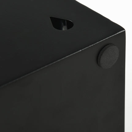 Umbrella stand in black steel with hooks and drip tray