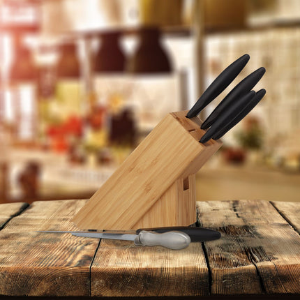 Unassembled bamboo knife block