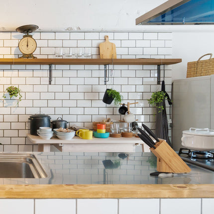Unassembled bamboo knife block