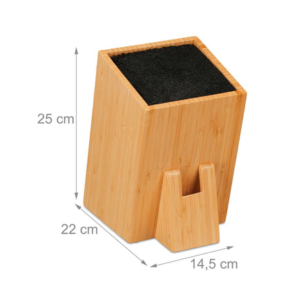 Unassembled knife block in bamboo