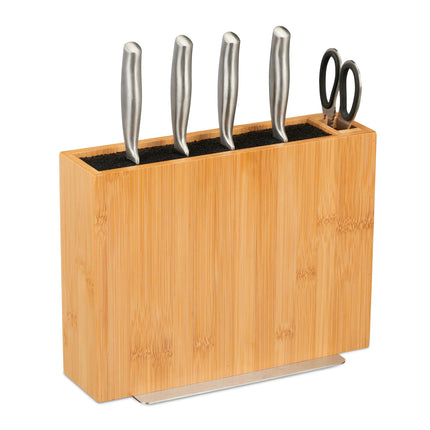 Unassembled knife block in bamboo