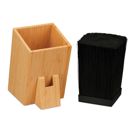 Unassembled knife block in bamboo