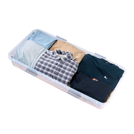Under Bed Storage Bins With Wheels, Lid, 2 Pack