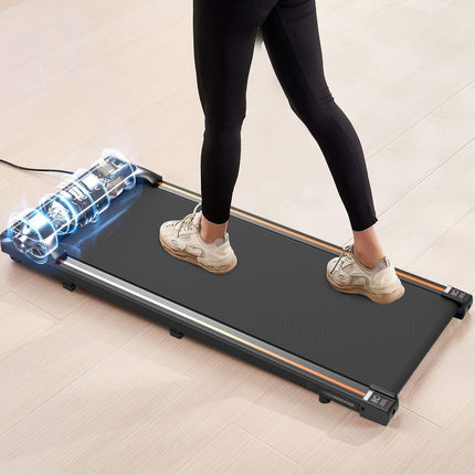 Under Desk Treadmill Walking Pad, 265 lb, Remote, LED