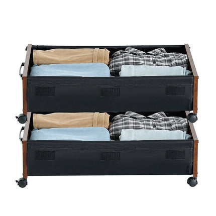 Underbed Storage Bins With Lockable Wheels, 2-Pack
