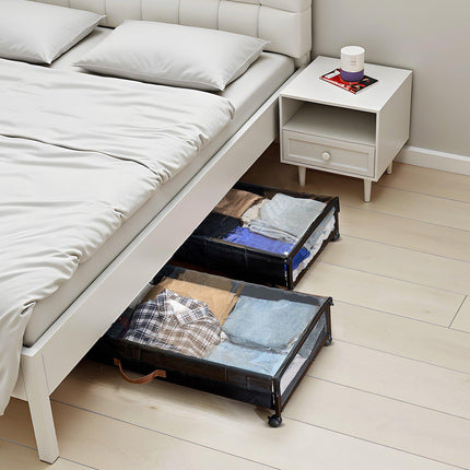 Underbed Storage Bins With Wheels, Clear Lid, 2 Pack