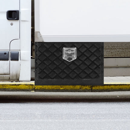Underbody Truck Tool Box, Aluminum Diamond Plate, 24x17x18