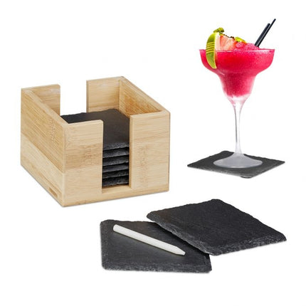 Underlay of slate - 8 pcs Bamboo box