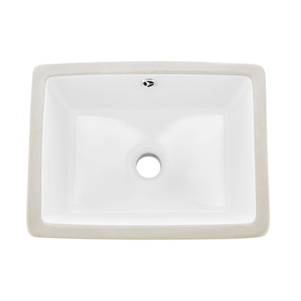 Undermount Bathroom Sink, 400 x 305 mm Ceramic, Overflow