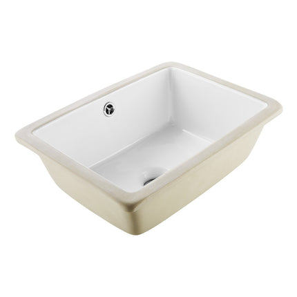 Undermount Bathroom Sink, 400 x 305 mm Ceramic, Overflow
