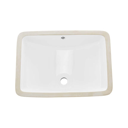 Undermount Bathroom Sink, White Ceramic 530 x 375 mm, Overflow