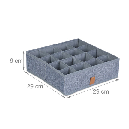 Underwear Drawer Organisers, Set of 4 with 16 Compartments