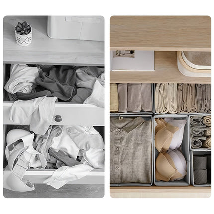 Underwear Drawer Organizer Set, 6 Non-Woven Containers