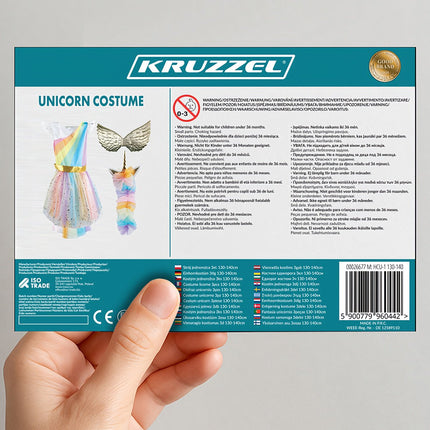 Unicorn Costume for Kids, 3-Piece Set, 130-140cm
