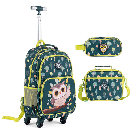 Unicorn Kids Rolling Backpack Set with Lunch Bag & Case