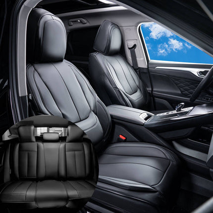 Universal Car Seat Covers Full Set, 13-Piece Faux Leather