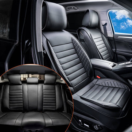 Universal Car Seat Covers Full Set, 9-Piece Faux Leather