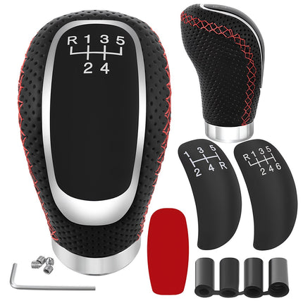Universal Gear Shift Knob, 5/6 Speed, PU Leather