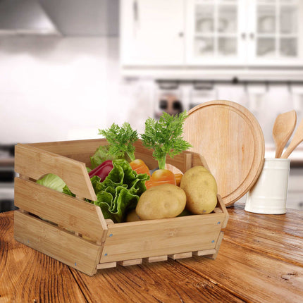 Universal stacking box made of bamboo