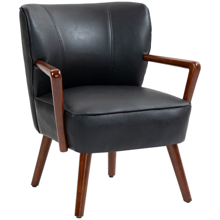 Upholstered chair in artificial leather, upholstered with armrests