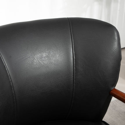 Upholstered chair in artificial leather, upholstered with armrests