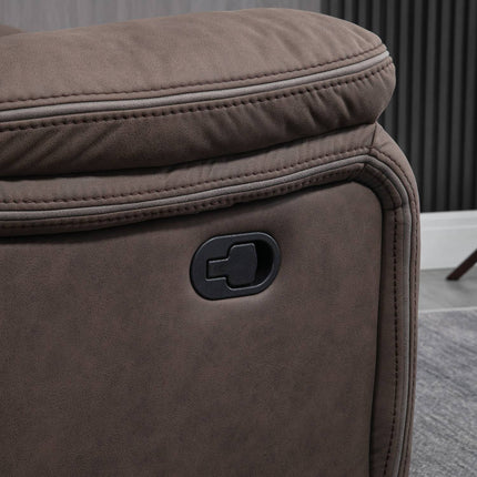 Recliner Chair with Footrest, Microfiber Leather-Look, Brown