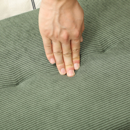 Upholstered bench with corduroy cover, bed bench with metal legs, shoe bench 100 x 36 x 45 cm Green