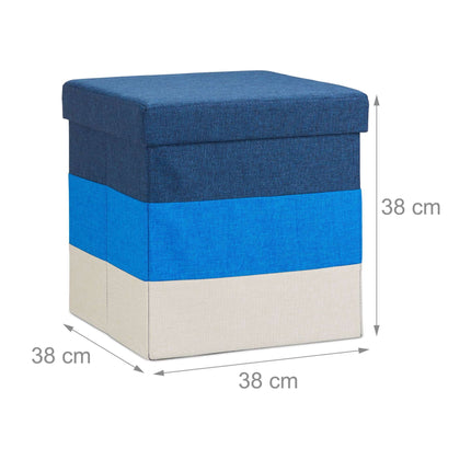 Upholstered stool with colorful stripes