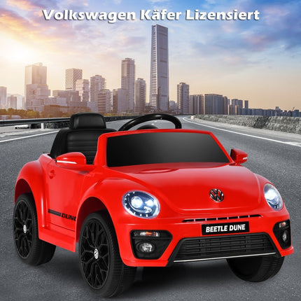 VW Beetle children's car with music & 2 lighting modes including 2.4G remote control red