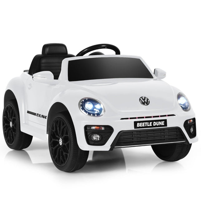 VW Beetle children's car with music & 2 lighting modes including 2.4G remote control white