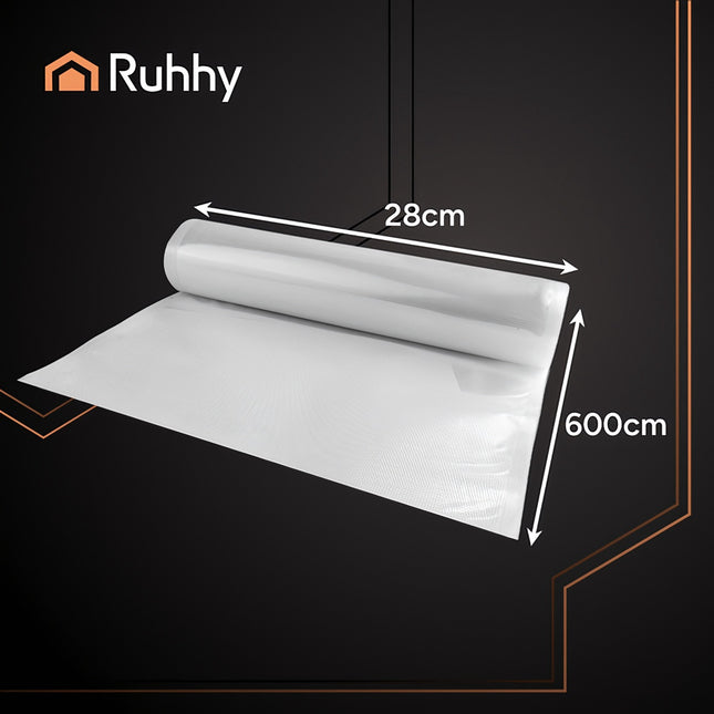 Vacuum Sealer Foil Roll, 28x600cm, Knurled, Clear