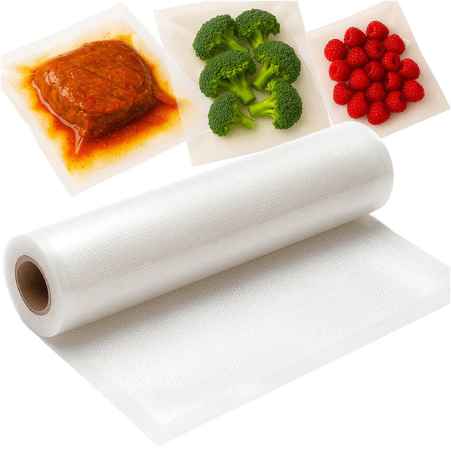 Vacuum Sealer Foil Roll, 28x600cm, Knurled, Clear