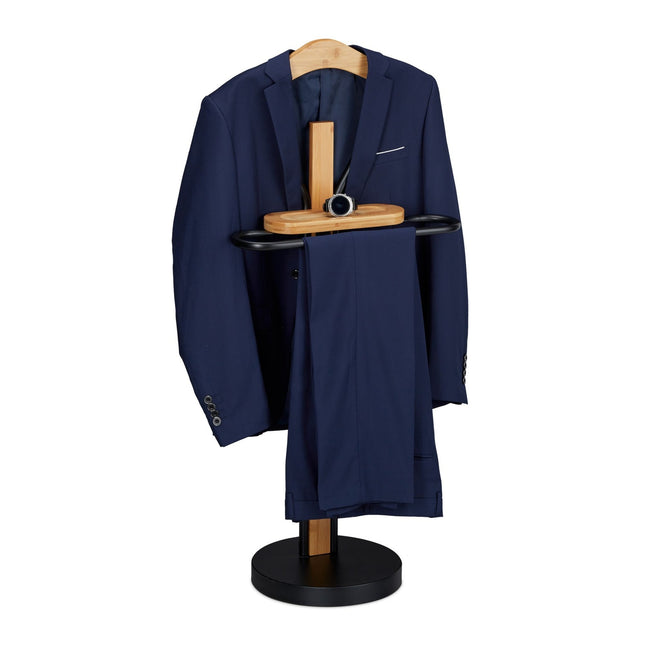 Valet Stand – Bamboo & Steel Suit Organizer