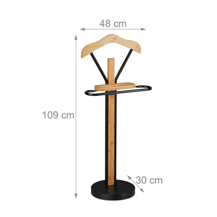 Valet Stand – Bamboo & Steel Suit Organizer