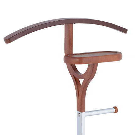 Valet stand in silver and wood look
