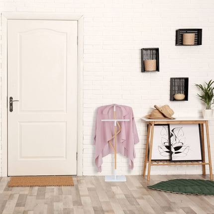 Valet stand in white and wood look