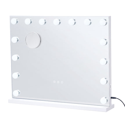 Vanity Mirror With Lights, USB, Wall-Mount, 58x46 cm