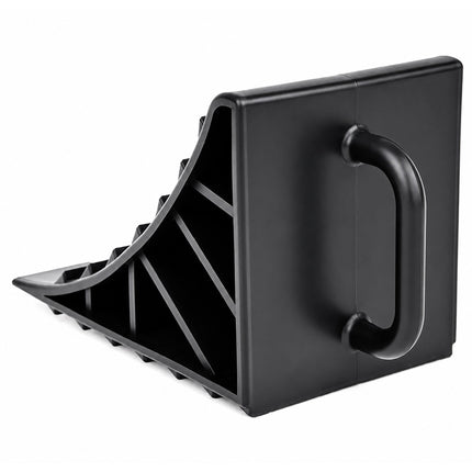 Vehicle Wheel Chocks with Handle, 2-Pack, Black Plastic