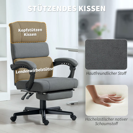 Velvet-Look Adjustable Office Chair, Rolling, Gray